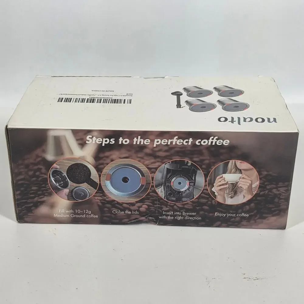 NOALTRO STAINLESS STEEL REUSABLE COFFEE PODS – KEURIG 1.0 & 2.0 COMPATIBLE – NIB